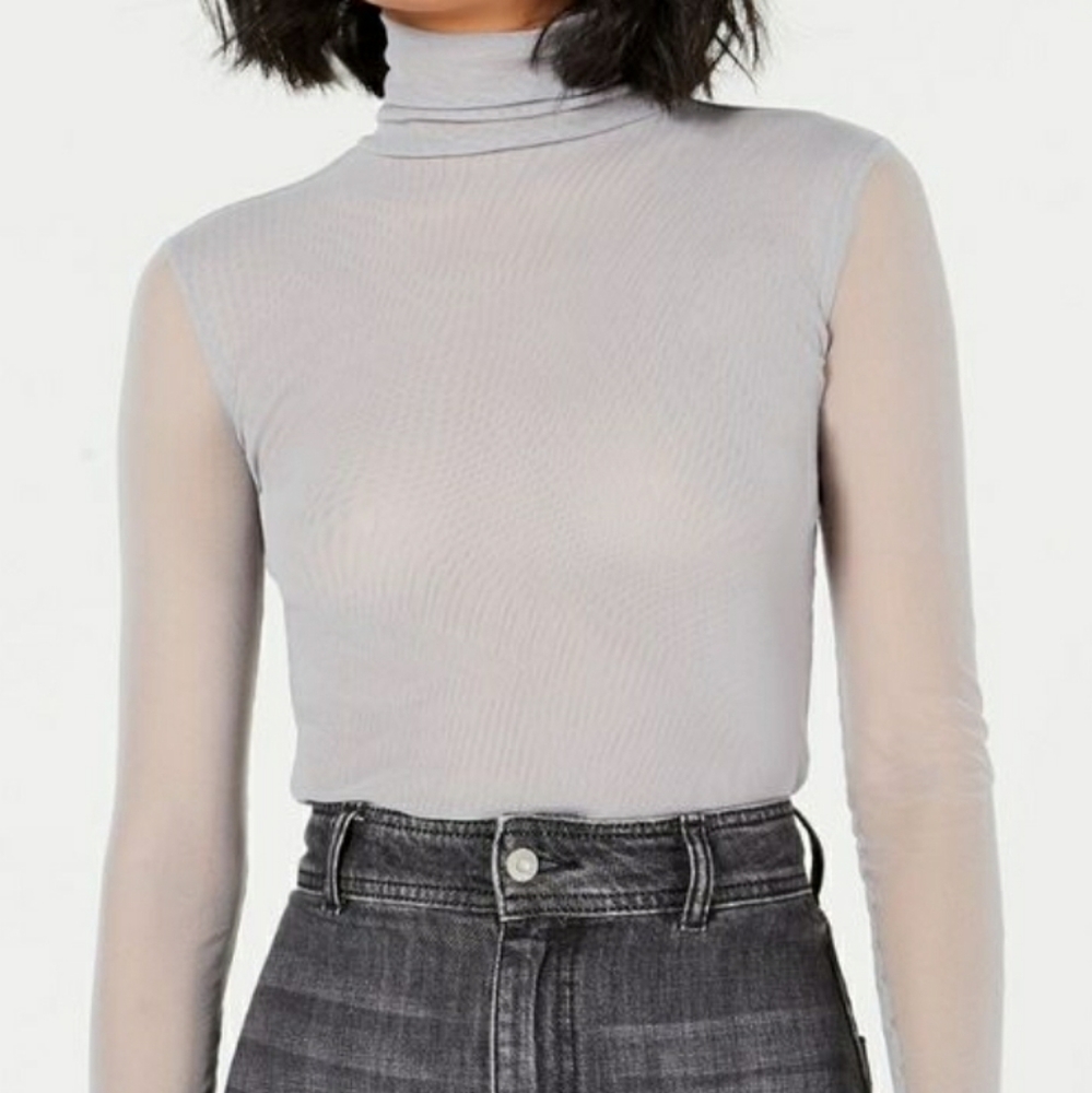 Free People Mesh Turtleneck